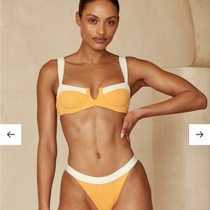 Monday Swimwear Yellow & Cream Underwire Bikini Set